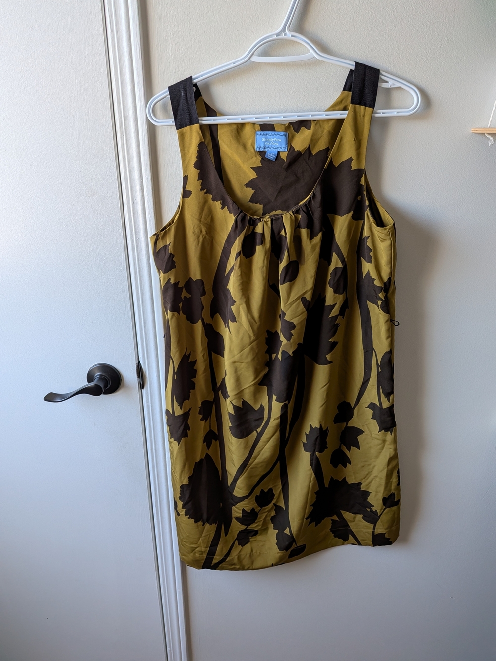SimplyVera Vera Wang Olive Floral Tank Dress